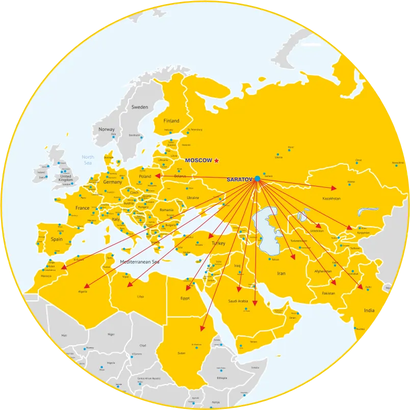 Export and geography of supplies