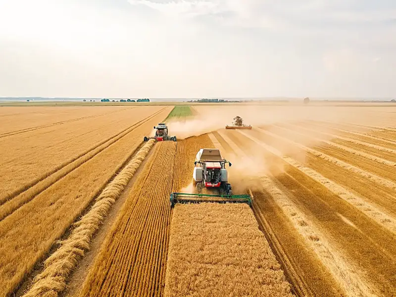 Grain harvesting has begun